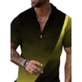 thumbnail image 3 of DYMADE Men Casual Zipper Lapel Short Sleeve Shirt And Shorts 2PCs Set, 3 of 4