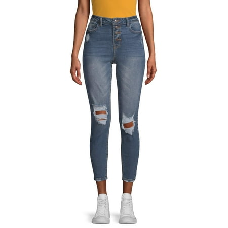 No Boundaries Juniors' Authentic Destructed Skinny Jeans