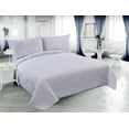 thumbnail image 1 of Marina Decoration Solid Embossed Pinsonic Coverlet Bedspread Bedding Ultra Soft Summer Quilt Set with Shams, White Color, 1 of 5