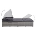thumbnail image 3 of vidaXL 2-Person Sunbed with Cushion Poly Rattan Grey, 3 of 5