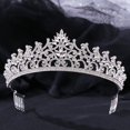 thumbnail image 5 of Bride Tiara Dainty Rhinestone: Princess Tiara Wedding Party Crown with Hair Comb, 5 of 5