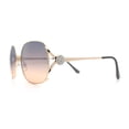 thumbnail image 6 of Womens Glitter Button Jewel Ribbon Hinge Metal Butterfly Sunglasses Gold - Black Brown, 6 of 8