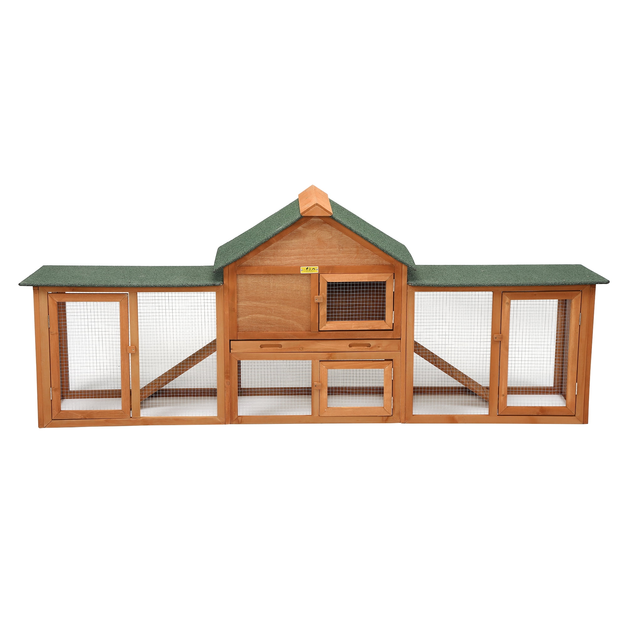 Coziwow 84" Rabbit Hutch Cage Chick Coop House 2Story Wooden Small