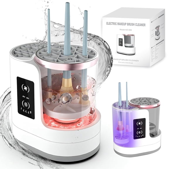 Electric Makeup Brush Cleaner & Dryer-Fast, 3 In 1 Efficient Brush Cleaning, Drying, and Sanitizing for Flawless, Makeup Brush Cleaner for All Size of Makeup Brushes for Makeup Lovers