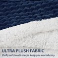 thumbnail image 2 of Tirrinia Super Soft Sherpa Throw Blanket Dark Blue Chevron 50" x 60" Reversible Fuzzy Micro Plush Fleece TV Blanket, 2 of 6