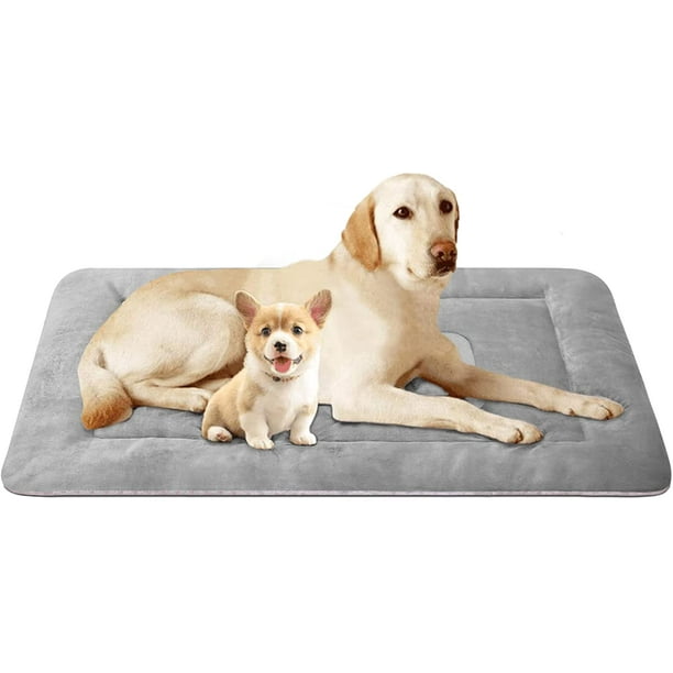 PROCIPE Dog Bed Crate Mat Cozy Pet Beds For Large Dogs Sleeping Grey 47inch Kennel Pad