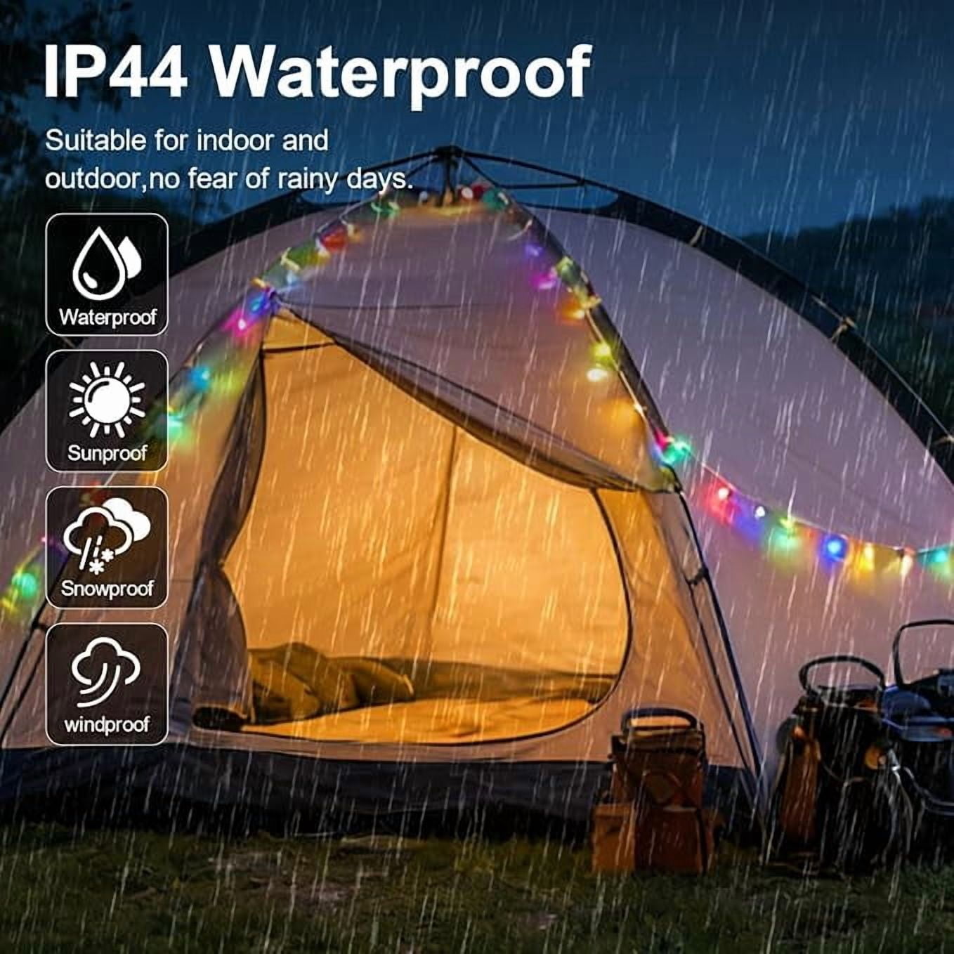 LAMPHOME Battery Powered Multicolor Christmas String Lights, 34.1FT 100 LED Waterproof Christmas Tree Lights with 8 Lighting Modes, Indoor & Outdoor Xmas Decor for Yard, Wedding, Home Ornaments