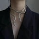 thumbnail image 3 of Guardurnaity Collar de metal multifuncional Accesorios de serpiente versátiles de collar de serpiente ajustable punk Ropa, zapatos y accesorios Miscelánea plateado, 3 of 6