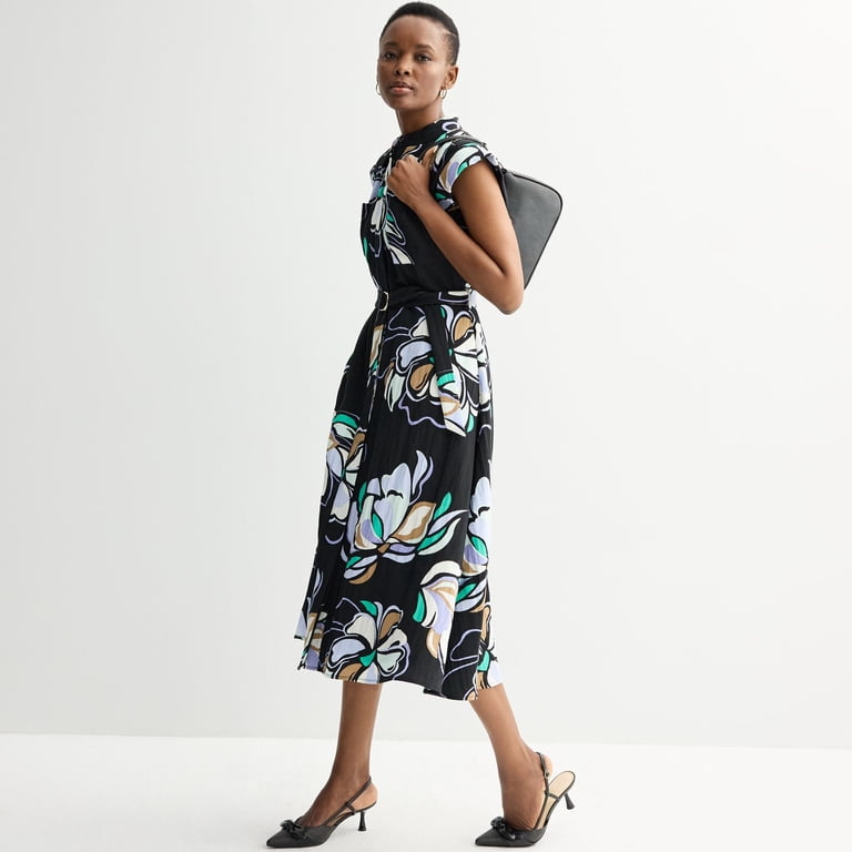 Women's Nine West Cap Sleeve Midi Shirt Dress Color: White Floral Border Size: MEDIUM - Walmart.com Women's Nine West Cap Sleeve Midi Shirt Dress Color: White Floral Border Size: MEDIUM - Walmart.com