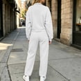 thumbnail image 5 of Jerdar Womens 2 Piece Lounge Sweat Sets Quarter Zip Mock Neck Sweatshirt Wide Leg Sweatpants Oversized Side Pockets Casual Airport Travel Outfits L, 5 of 8