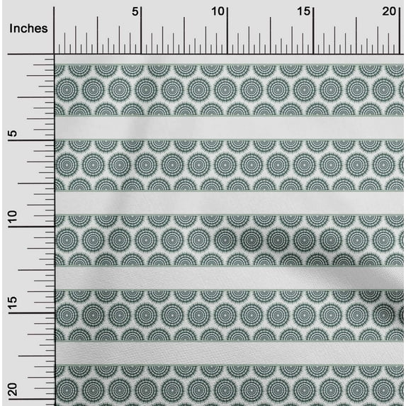 oneOone Cotton Flex Dark Teal Green Fabric Circle Block Sewing Fabric By The Yard Printed Diy Clothing Sewing Supplies 40 Inch Wide