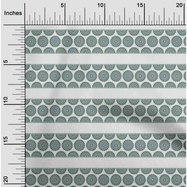 oneOone Polyester Lycra Dark Teal Green Fabric Circle Block Craft Projects Decor Fabric Printed By The Yard 56 Inch Wide