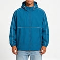 thumbnail image 7 of Men's Sunscreen Jacket Lightweight Breathable Solid Coat Plus Size | Fishing Sun Protection Hoodie Nylon Spandex Quick Dry UPF 50+ Outdoor Hiking Camping Travel | Zenithor,Blue L, 7 of 7