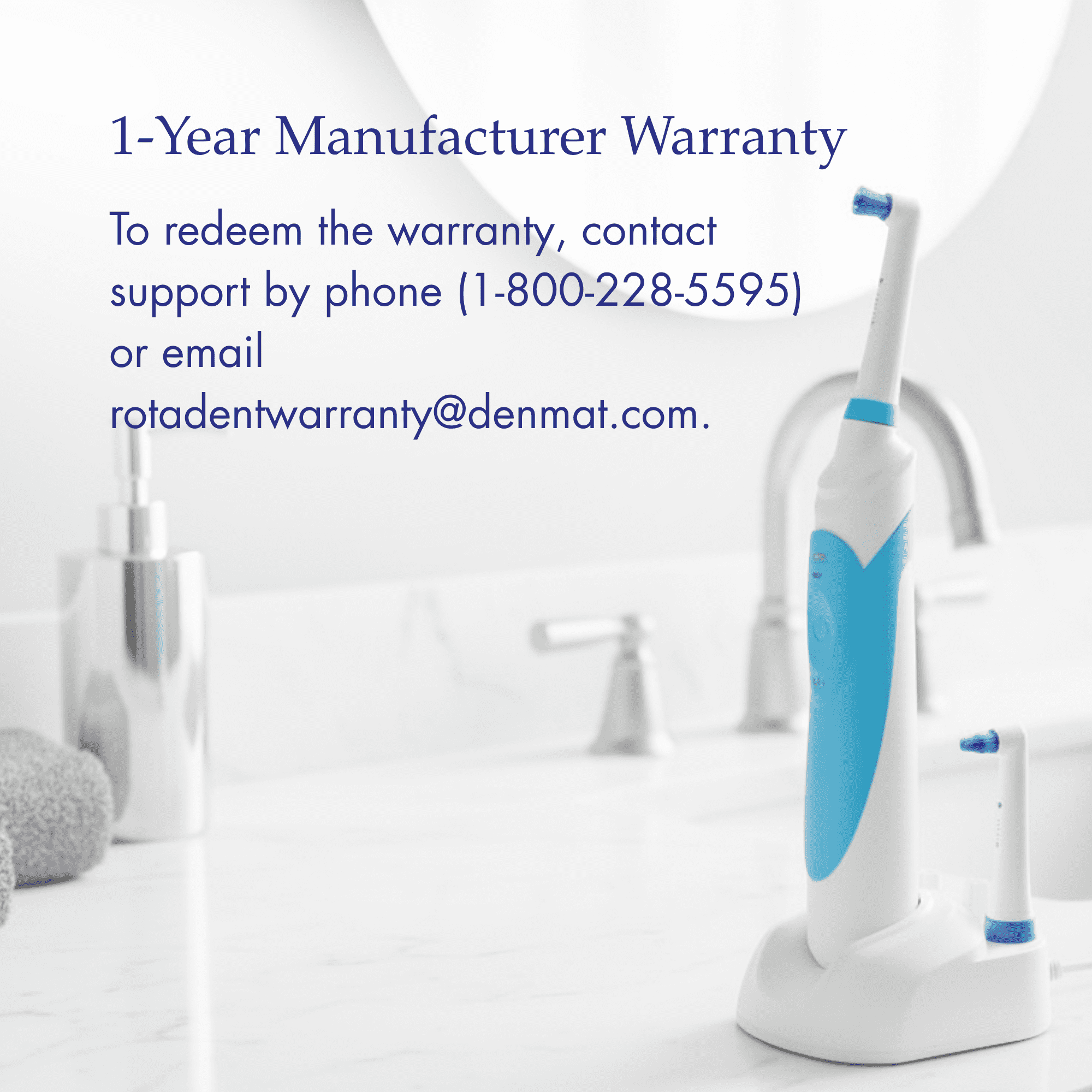 Rotadent ProCare® Professional Rotary Toothbrush, 2 Brush Heads, 1-Year Warranty