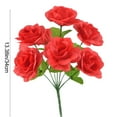 thumbnail image 3 of chaungfeng 1 Bundle 7 Heads Artificial China Rose‌ Flowers, 13inch Silk Rose Bouquet with Stem, Blooming Flower Bunches for DIY Floral Arrangement Table Centerpiece Decoration (Red), 3 of 7