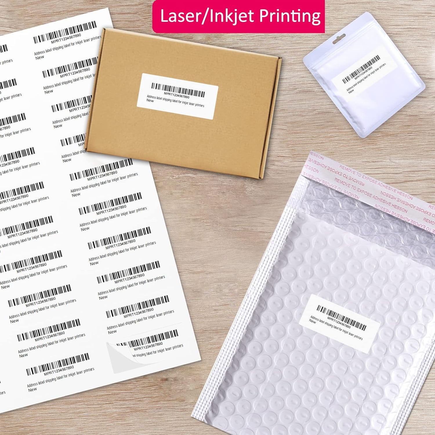 SJPACK 30 UP Address Labels for Laser Inkjet Printers 1" x 2-5/8", Pack of 15000 Labels