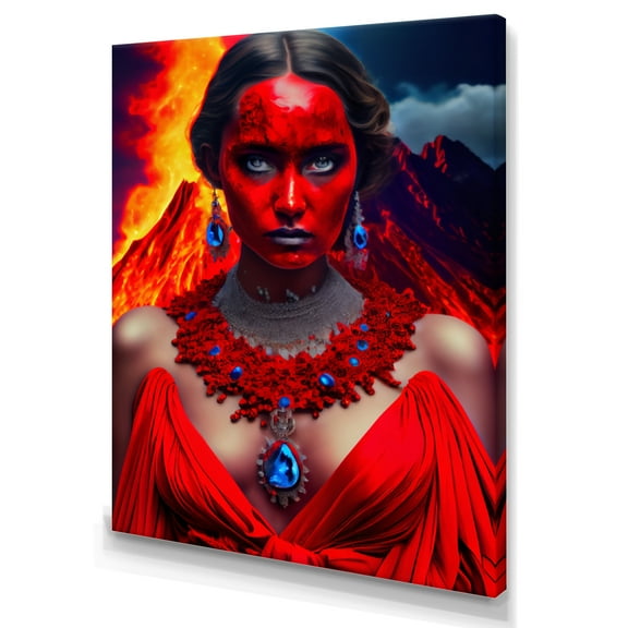 Designart Volcano Queen Woman Portrait I Canvas Wall Art