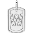 thumbnail image 3 of 14K White Gold Diamond Initial W Dog Tag Charm (Width 17.76) - Jbsp, 3 of 5