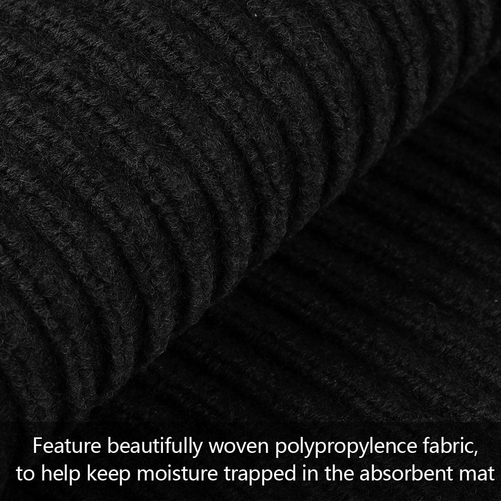 ANMINY Front Doormat Entrance Shoe Mat Waterproof PVC Non Slip Rug Welcome Mat Outdoor Indoor, 24"x35", Black