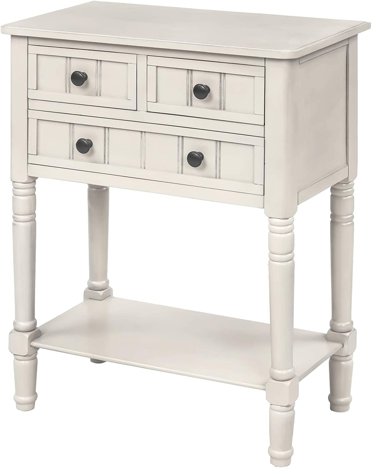 Harper & Bright Designs Narrow Console Table Entryway Table Slim Sofa Table with Three Storage Drawers and Bottom Shelf Wood Side Table for Living Room