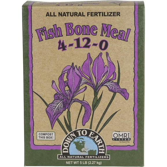 Down To Earth All Natural Fertilizers Fish Bone Meal 4-12-0, 5 lb Box