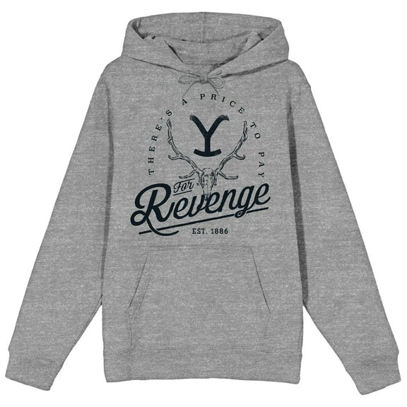 Yellowstone There's A Price To Pay For Revenge Athletic Heather Adult Hooded Sweatshirt-Medium