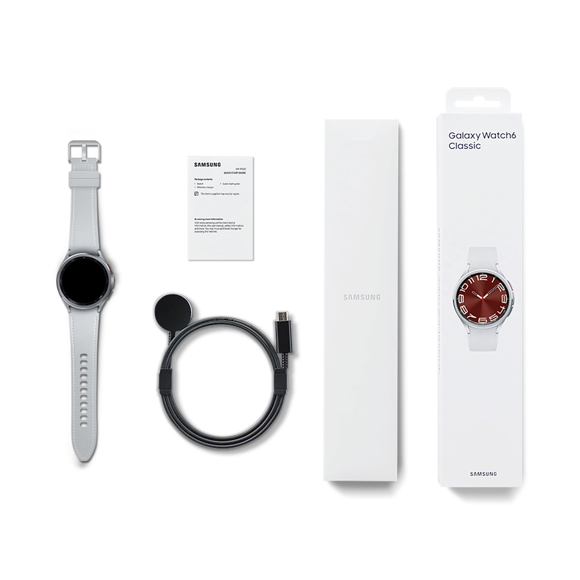 Samsung Galaxy Watch6 Classic Smart Watch 43mm, Bluetooth, Android, Calls, Texts, Health Tracking, Silver - Walmart.com Samsung Galaxy Watch6 Classic Smart Watch 43mm, Bluetooth, Android, Calls, Texts, Health Tracking, Silver - Walmart.com