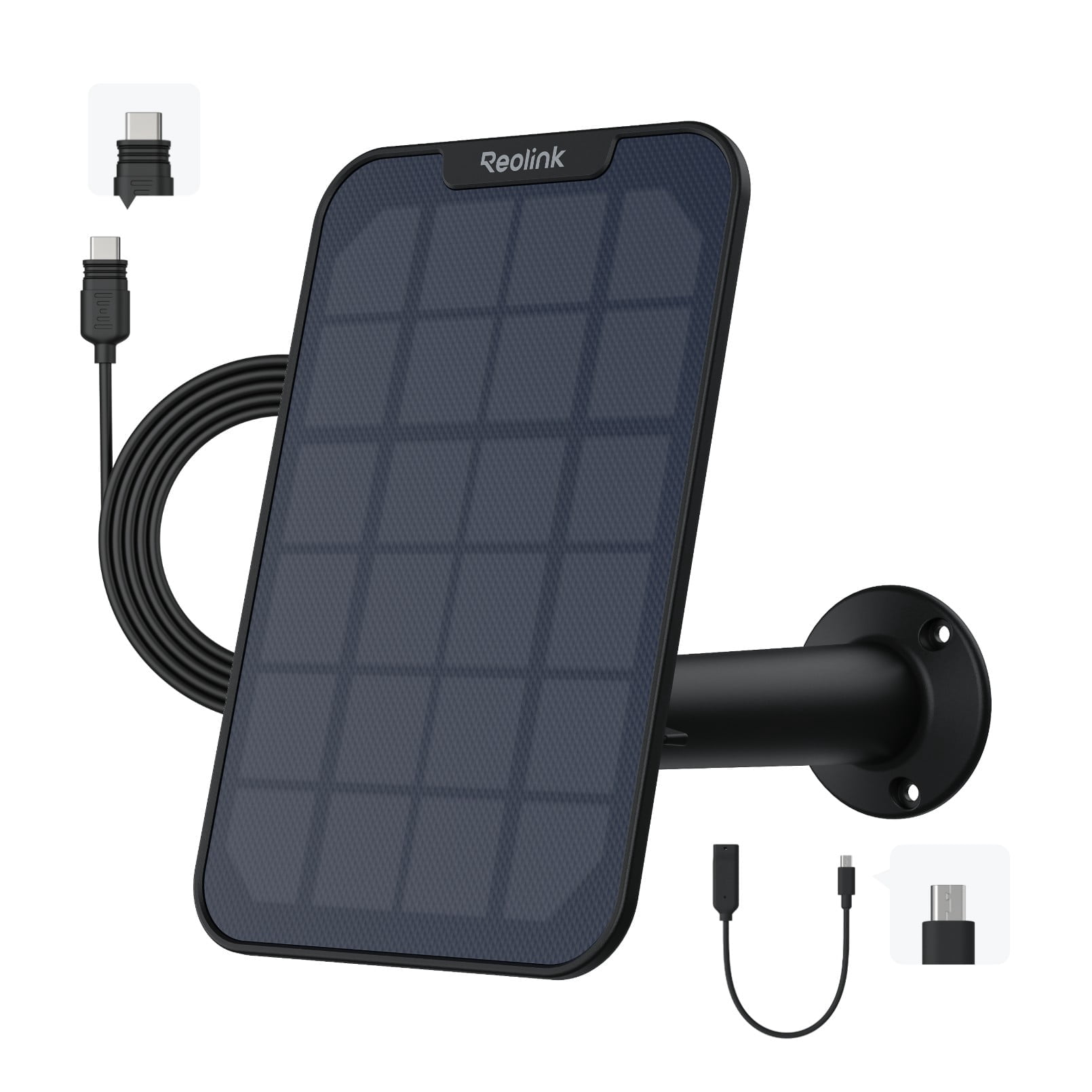 Reolink 3W Solar Panel Compatible with Battery-Powered Security IP Cameras, Includes 4m Cable to Get Uninterrupted Power Supply