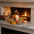thumbnail image 5 of Artificial Maple Leaf Candle Holder Set, Fall Wreath Centerpiece For Table, Thanksgiving Party, Or Halloween Decoration, 5 of 6