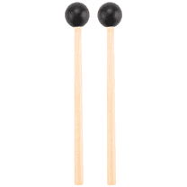 2Pcs Soft Rubber Head Sticks Wood Handle Bell Mallets for Glockenspiel Xylophone Music Instruments Parts Black