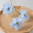 thumbnail image 4 of 3 Heads Blue Artificial Flowers, Fake Flowers for Vase Indoor, 25'', 4 of 6