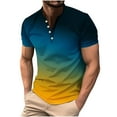 thumbnail image 2 of Zylanna Men's Short Sleeve T-Shirts, Gradient Color Summer Crew Neck Lightweight Daily leisure Tops for Men Multicolor Size L, 2 of 5