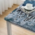 thumbnail image 5 of Acheng White Horses Ocean Full Moon Square Tablecloth with Elastic Edge 100% Polyester Fiber 46*46, 5 of 8