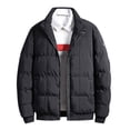thumbnail image 2 of XMMSWDLA Deals Clearance Tops for Men Solid Casual Thicken Zipper Stand-up Collar Keep Warm Jacket Coats, 2 of 3