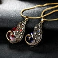 thumbnail image 6 of Kripyery 3Pcs Rhinestone Earrings Jewelry Fake Gemstone Peacock Pendant Fashion Necklace, 6 of 8