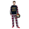 thumbnail image 3 of LuLiaMenton Christmas Pajama Set, New Year Crew Buffalo Plaid Raglan Loungewear, Men 5XL, 3 of 6