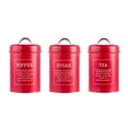 thumbnail image 2 of Metal Kitchen Canister Set Airtight Sugar Storage Jars Containers for Red, 2 of 8