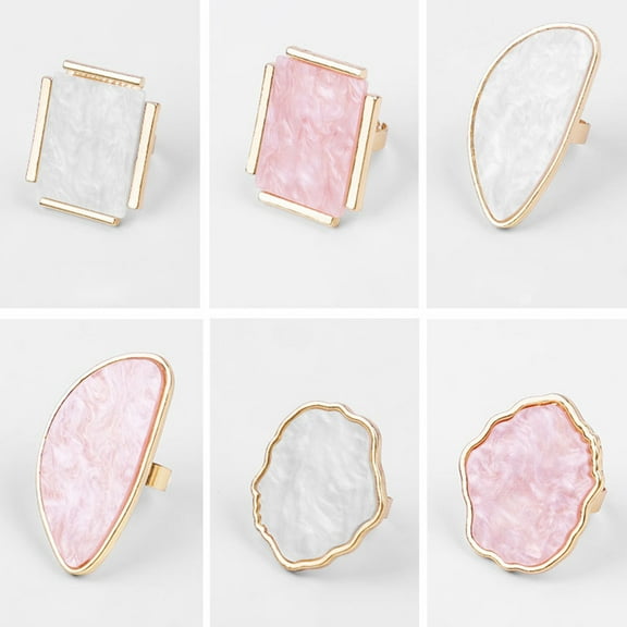 Naierhg Women Mini Imitation Shell Finger Nail Art Ring Palette Manicure Makeup Tool