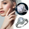 thumbnail image 4 of zttd fashion silver large round shape full diamond ring diamond round rhinestone ring elegant geometry rhinestone ring full diamond rings for women size 6 10, 4 of 9