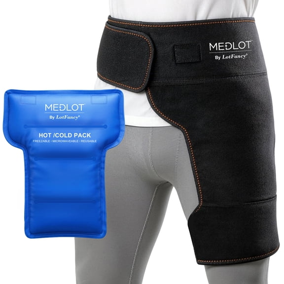 LotFancy Hip Brace with Hot Cold Pack, Gel Ice Pack Groin Wrap for Injuries, Nerve Pain Relief