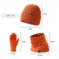 thumbnail image 6 of Eoperou Winter Beanie Hat with Gloves Scarf Set Solid Color Soft Elastic Ultra-Thick Windproof Knitted Hat Neck Warmer Gloves, 6 of 8