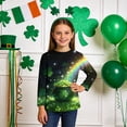 thumbnail image 2 of Tauxra Chandail de la Saint-Patrick pour Adultes, T-Shirt à Manches 3/4 Imprimé Col Rond, T-Shirt Graphique Trèfle Décontracté à Manches Longues pour Activités Festives, 2 of 6