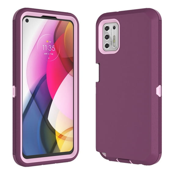 Moto G Stylus 2021 4G Case, Takfox Shockproof Drop Protection Full Body Protective Heavy Duty Hard Shell Anti-Slip Rubber Bumper Case Phone Cover - Wine Red