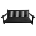 thumbnail image 6 of HDPE 3-Seater Porch Swing, 5-ft Bench Swing with Foldable Cup Holders,18/8 Stainless Steel Hardware, High Backrest and Deep Contoured Seat (Black, 5-feet), 6 of 7