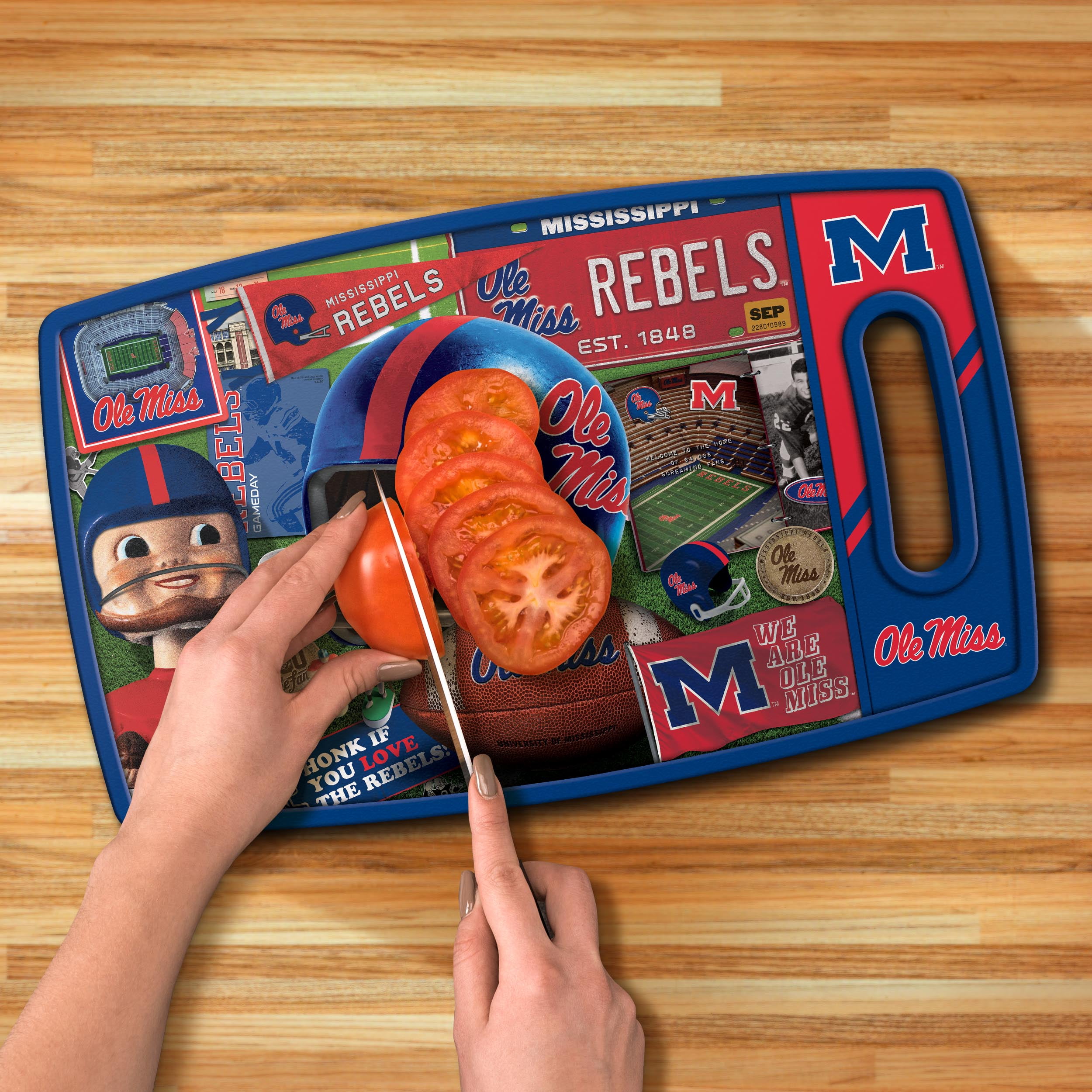 YouTheFan NCAA Mississippi Rebels Retro Series Cutting Board
