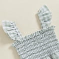 thumbnail image 5 of HWJAD Toddler Baby Girls Ruffle Sleeveless Smocked Romper One Piece Gingham Jumpsuit Summer Outfits Clothes, 5 of 7