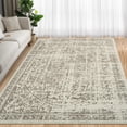 thumbnail image 5 of Volkmi Vintage Floral Area Rug – 5x7ft Camel,Washable and Collapsible Thin Low Pile Carpet for Living Room, Bedroom, Kitchen,Non-Slip TPR Backing– USA Specification, 5 of 8