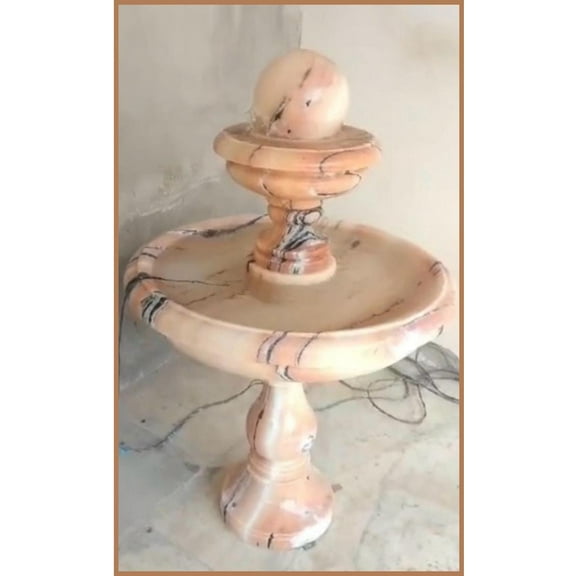 Handmade Marble Crafted Fountain – Exquisite Outdoor Water Feature for Garden Decoration, Sculpted Stone Design