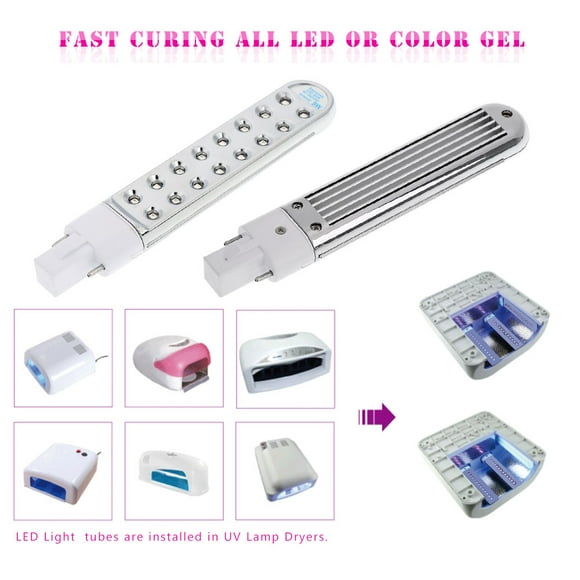 9W Manicure Electronic Phototherapy Lamp Nail Bulb Replaceable Gel Led Light Bar