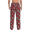 thumbnail image 3 of Xecao Red Floral Men's Straight Lounge Pajama Pants: The Ultimate in Comfortable Sleepwear, 3 of 9